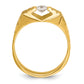 14k Yellow Gold 1/3 Ct. Lab Grown Diamond VS/SI+ G+ Polished and Satin Men's Ring