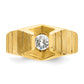 14k Yellow Gold 1/3 Ct. Lab Grown Diamond VS/SI+ G+ Polished and Satin Men's Ring