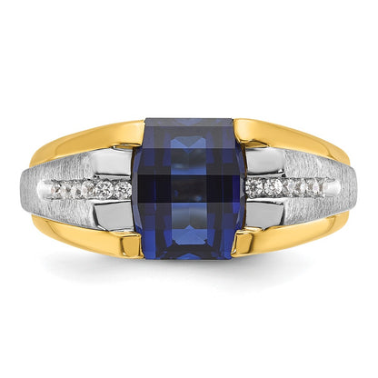 10K Two-Tone Ibgoodman Men'S Gemstone And Diamond Ring Mounting