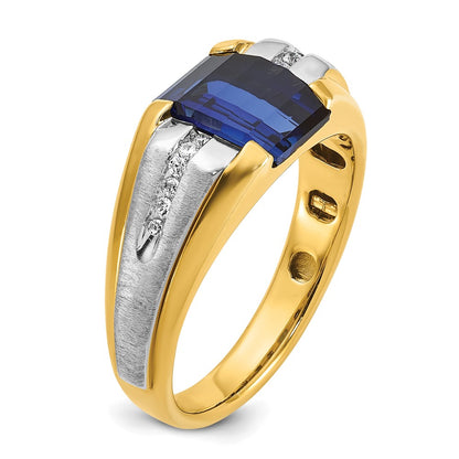 10K Two-Tone Ibgoodman Men'S Gemstone And Diamond Ring Mounting