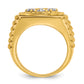 14k Yellow Gold 2 Ct. Lab Grown Diamond VS/SI+ G+ Ribbed Men's Cluster Ring