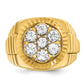 14k Yellow Gold 2 Ct. Lab Grown Diamond VS/SI+ G+ Ribbed Men's Cluster Ring