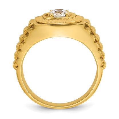 10K Yellow Gold Ibgoodman Men'S Polished Satin And Textured Ring Mounting
