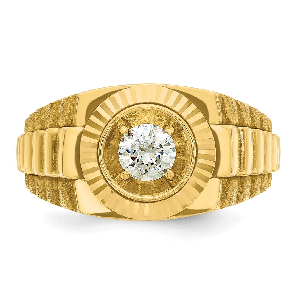 10K Yellow Gold Ibgoodman Men'S Polished Satin And Textured Ring Mounting