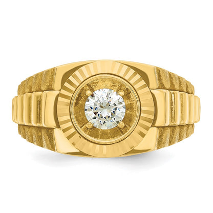 10K Yellow Gold Ibgoodman Men'S Polished Satin And Textured Ring Mounting