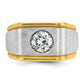 14k Two-tone Two Tone 1 Ct. Lab Grown Diamond VS/SI+ G+ Polished and Satin Men's Ring