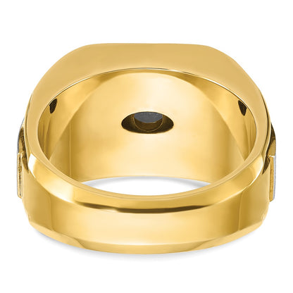 14k Two-tone  Two Tone 1 Ct. Lab Grown Diamond VS/SI+ G+ Complete Polished and Satin Men's Ring