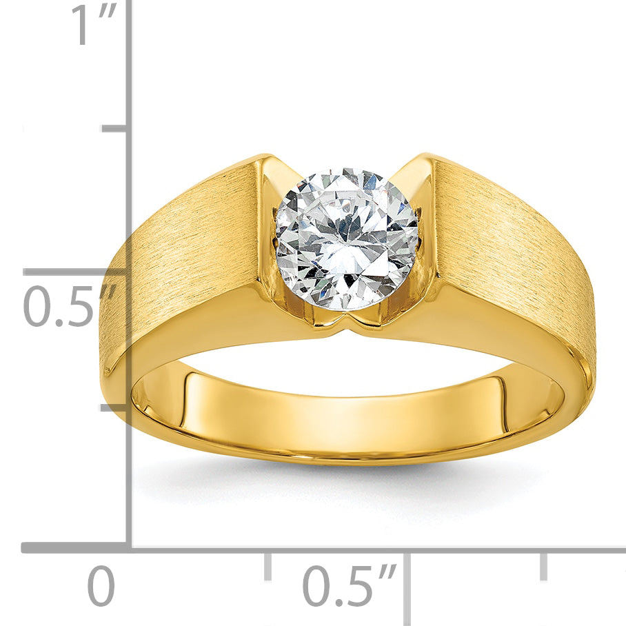 14k Yellow Gold 1 Ct. Lab Grown Diamond VS/SI+ G+ Men's Ring