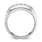 14k White Gold 1/2 Ct. Lab Grown Diamond VS/SI+ G+ Satin and Grooved Five Stone Men's Ring