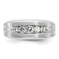 14k White Gold 1/2 Ct. Lab Grown Diamond VS/SI+ G+ Satin and Grooved Five Stone Men's Ring