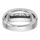 14k White Gold 1/2 Ct. Lab Grown Diamond VS/SI+ G+ Satin and Grooved Five Stone Men's Ring