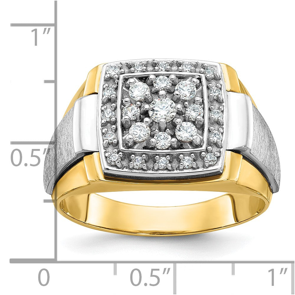 10K Two-Tone Ibgoodman Men'S Polished And Satin Ring Mounting
