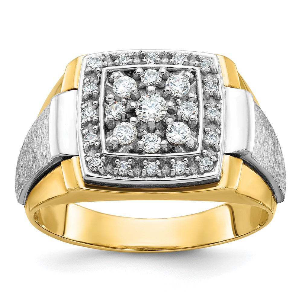 10K Two-Tone Ibgoodman Men'S Polished And Satin Ring Mounting