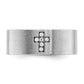 14k White Gold 1/20 Ct. Lab Grown Diamond VS/SI+ G+ Satin Cross Men's Ring