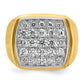 14k Two-tone Two Tone 1 1/2 Ct. Lab Grown Diamond VS/SI+ G+ Men's Polished and Satin Cluster Ring