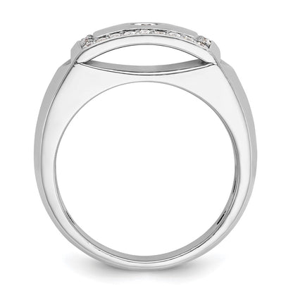 10K White Gold Ibgoodman Men'S Polished And Cut-Out Ring Mounting