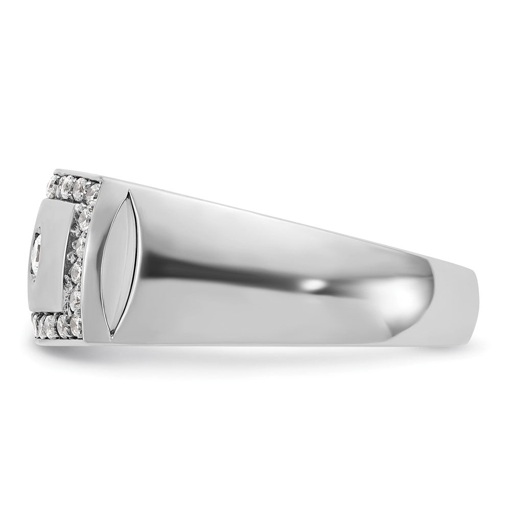 10K White Gold Ibgoodman Men'S Polished And Cut-Out Ring Mounting