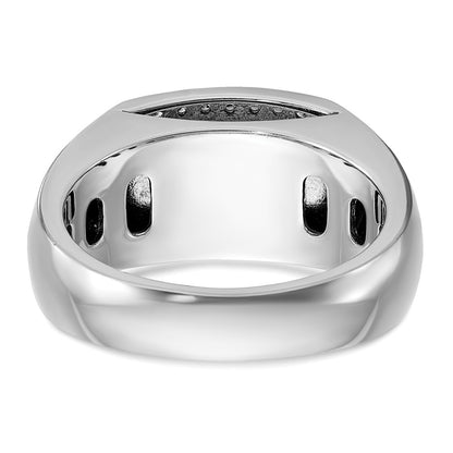 10K White Gold Ibgoodman Men'S Polished And Cut-Out Ring Mounting