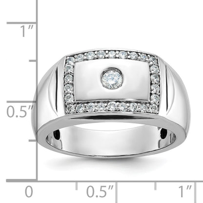 10K White Gold Ibgoodman Men'S Polished And Cut-Out Ring Mounting