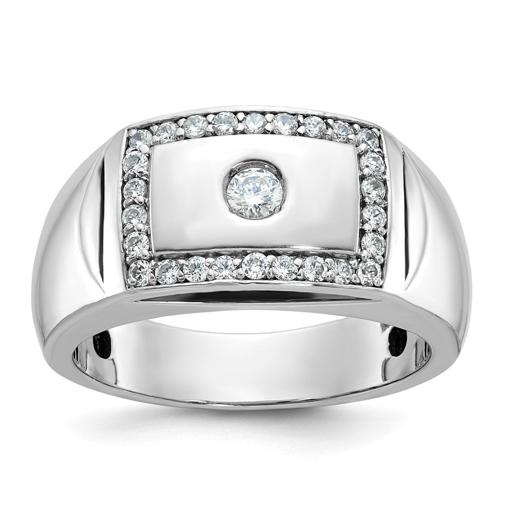 10K White Gold Ibgoodman Men'S Polished And Cut-Out Ring Mounting