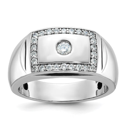 10K White Gold Ibgoodman Men'S Polished And Cut-Out Ring Mounting
