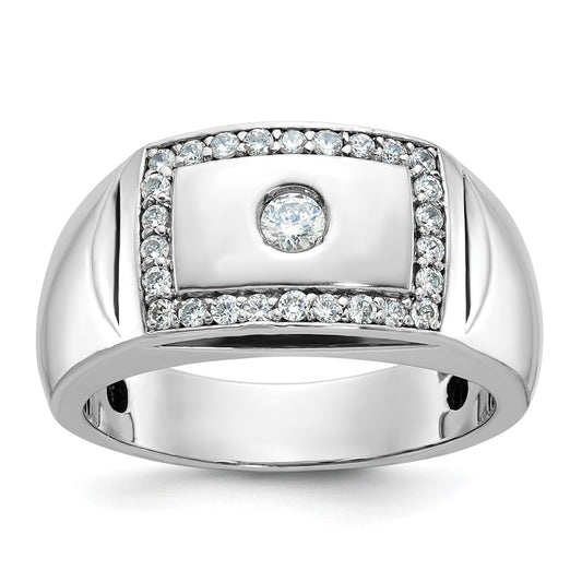 10K White Gold Ibgoodman Men'S Polished And Cut-Out Ring Mounting
