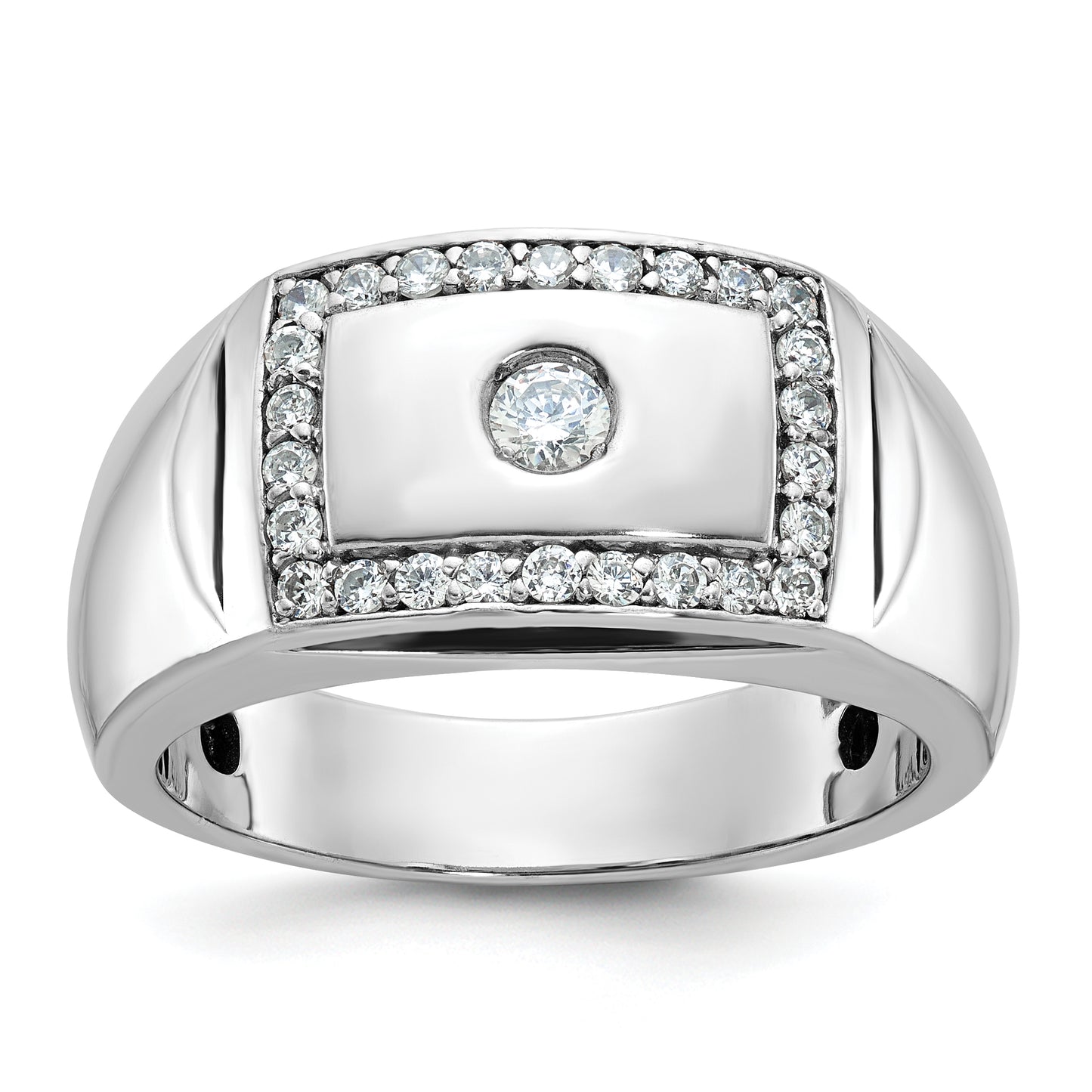 14k White Gold 1/2 Ct. Lab Grown Diamond VS/SI+ G+ Cut-Out Men's Ring