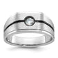 14k White Gold with Black Rhodium 1/5 Ct. Lab Grown Diamond VS/SI+ G+ Men's Ring