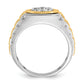 14k Two-Tone 1/2 Ct. Lab Grown Diamond VS/SI+ G+ Ribbed Men's Cluster Ring