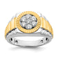 14k Two-Tone 1/2 Ct. Lab Grown Diamond VS/SI+ G+ Ribbed Men's Cluster Ring