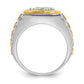 14k Two-Tone 1 Ct. Lab Grown Diamond VS/SI+ G+ Ribbed Men's Cluster Ring