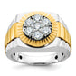 14k Two-Tone 1 Ct. Lab Grown Diamond VS/SI+ G+ Ribbed Men's Cluster Ring