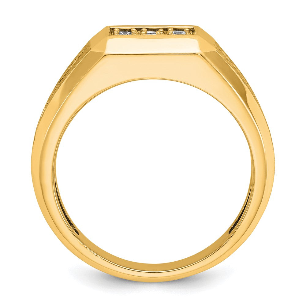 10K Yellow Gold Ibgoodman Men'S Polished And Satin Square Cluster Ring Mounting