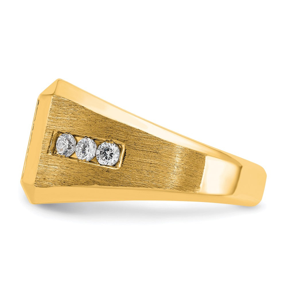 10K Yellow Gold Ibgoodman Men'S Polished And Satin Square Cluster Ring Mounting