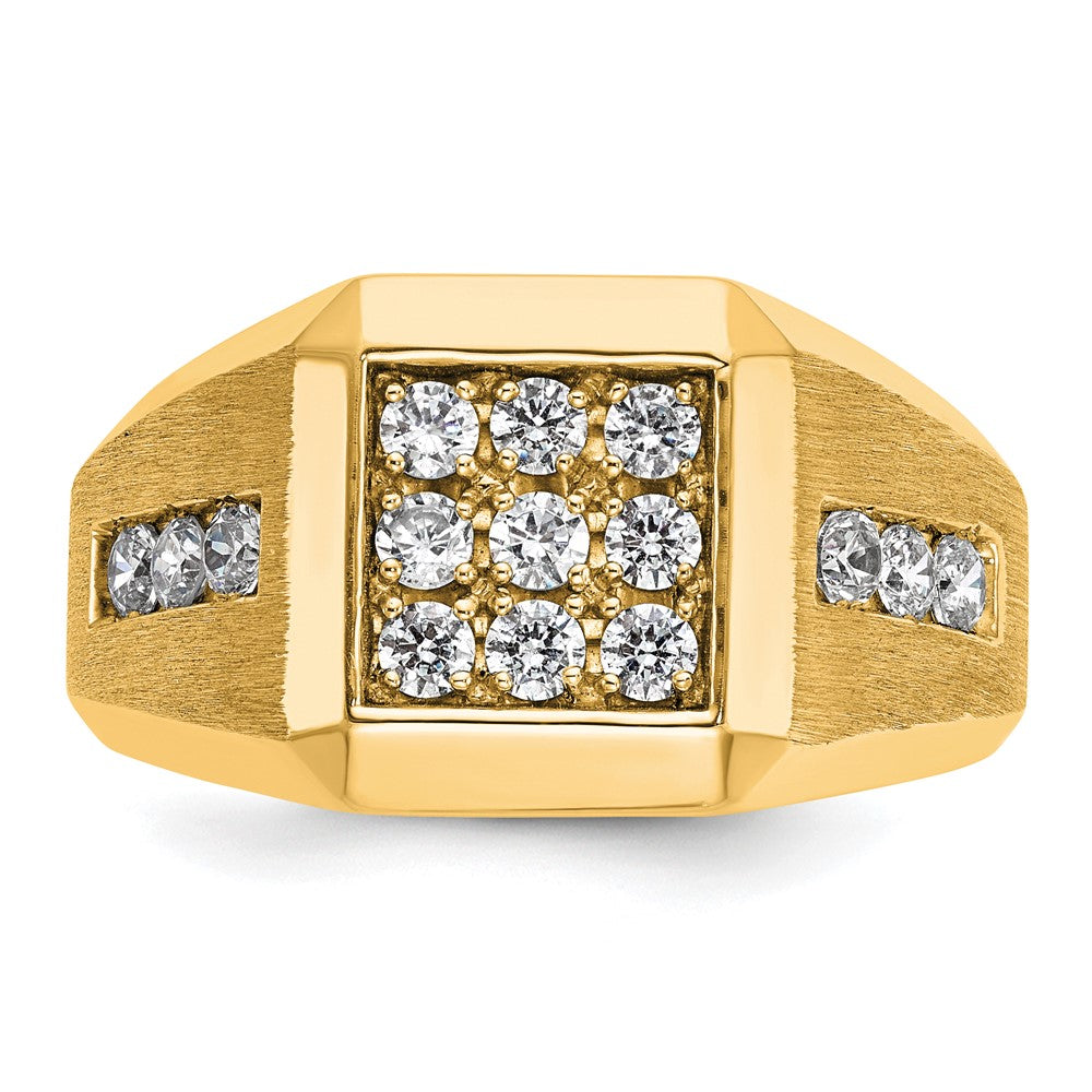 10K Yellow Gold Ibgoodman Men'S Polished And Satin Square Cluster Ring Mounting