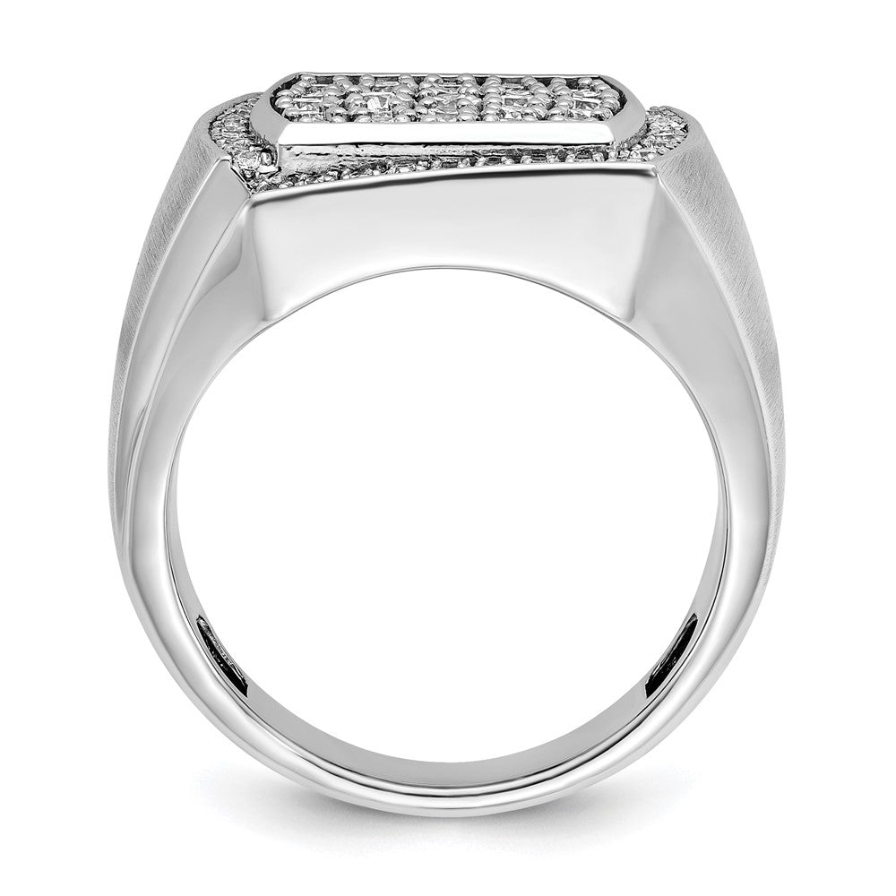 10K White Gold Ibgoodman Men'S Polished & Satin Cluster Ring Mounting