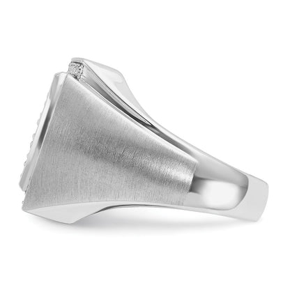 10K White Gold Ibgoodman Men'S Polished & Satin Cluster Ring Mounting