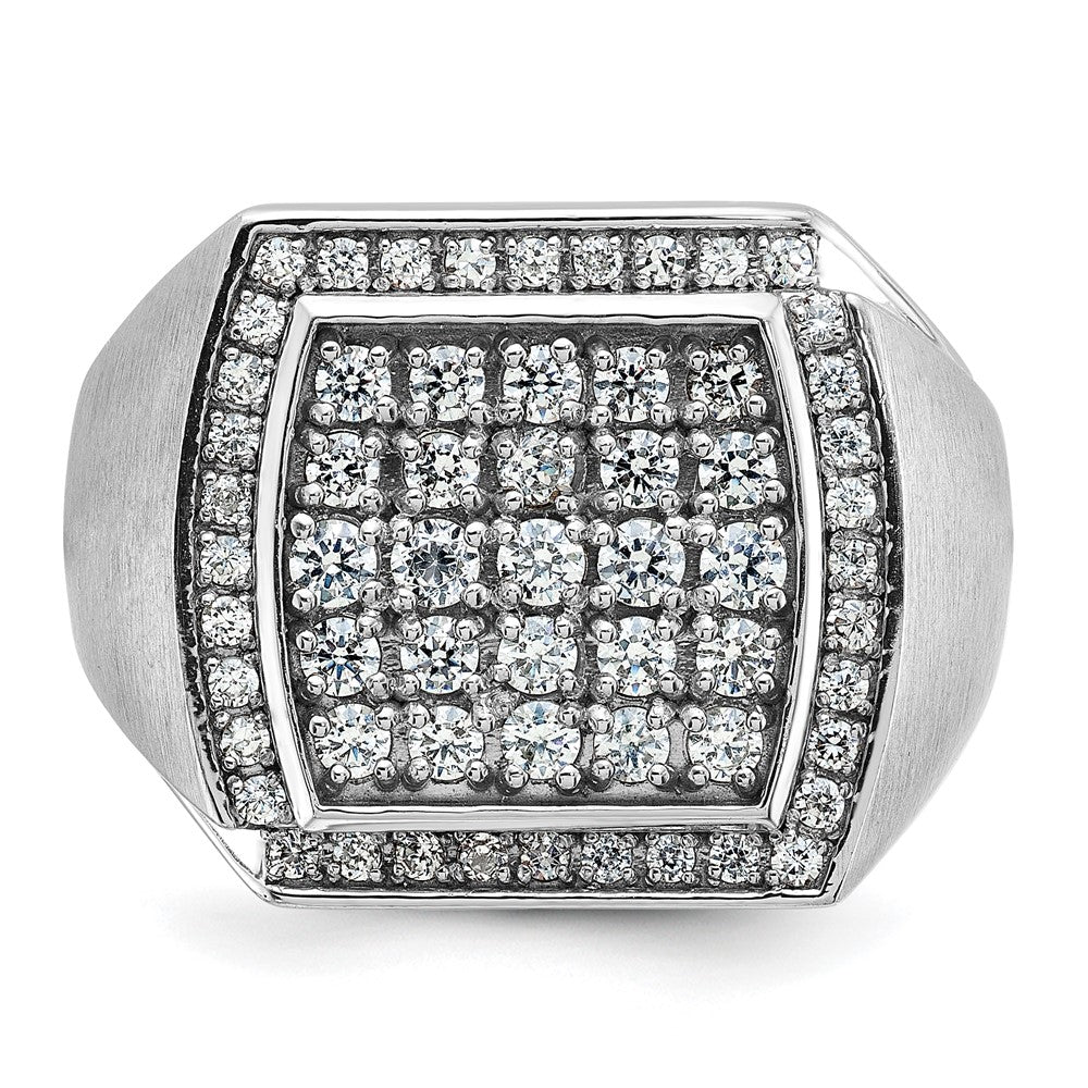 10K White Gold Ibgoodman Men'S Polished & Satin Cluster Ring Mounting