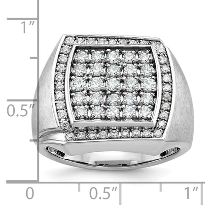 10K White Gold Ibgoodman Men'S Polished & Satin Cluster Ring Mounting