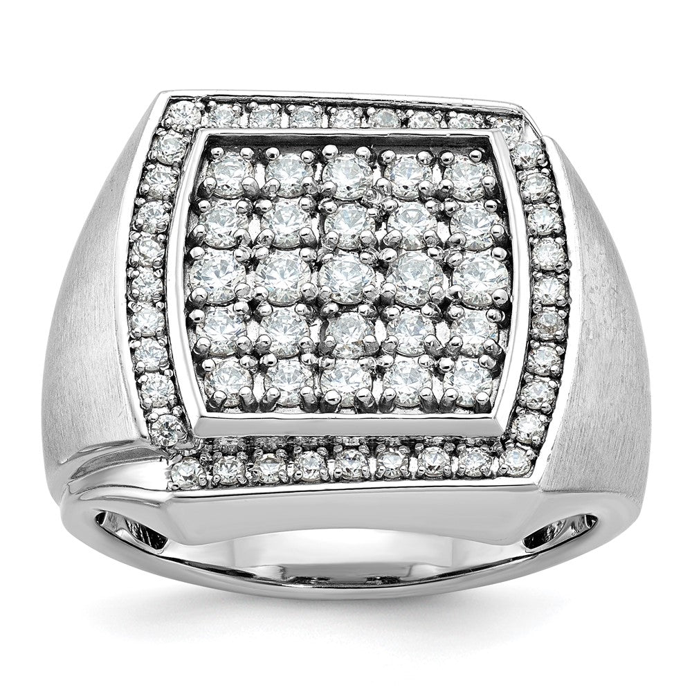 10K White Gold Ibgoodman Men'S Polished & Satin Cluster Ring Mounting