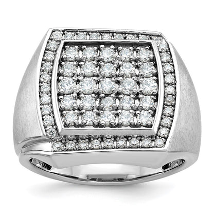 10K White Gold Ibgoodman Men'S Polished & Satin Cluster Ring Mounting