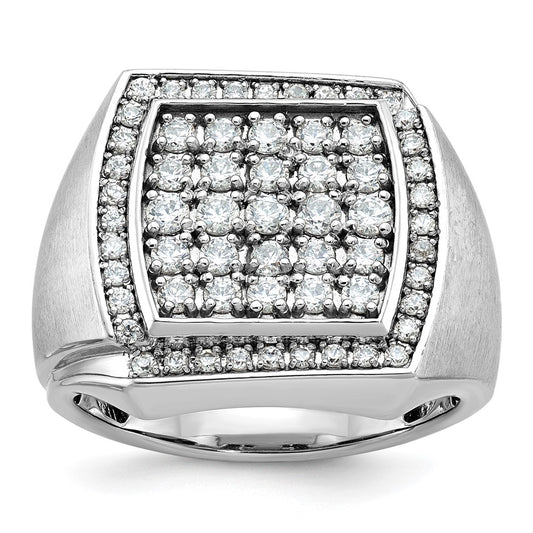 10K White Gold Ibgoodman Men'S Polished & Satin Cluster Ring Mounting