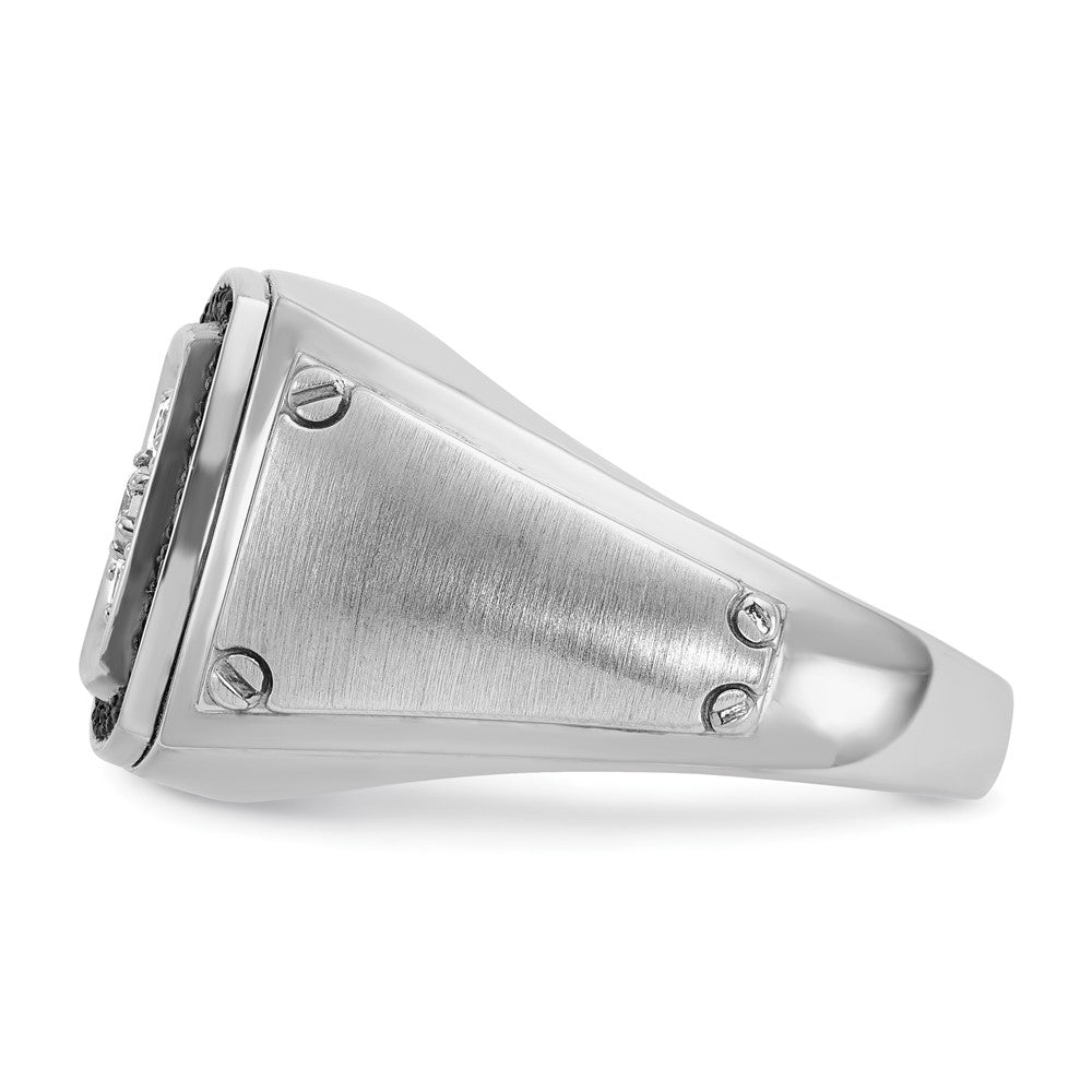 10K White Gold Ibgoodman Men'S Polished And Satin Halo Cluster Ring Mounting