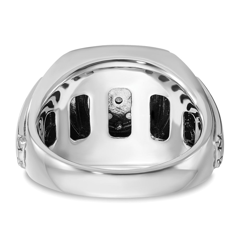 10K White Gold Ibgoodman Men'S Polished And Satin Halo Cluster Ring Mounting