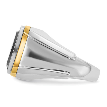 10K Two-Tone Ibgoodman Men'S Polished Square Cluster Ring Mounting