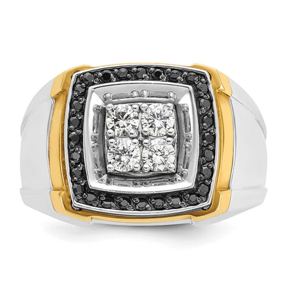 10K Two-Tone Ibgoodman Men'S Polished Square Cluster Ring Mounting