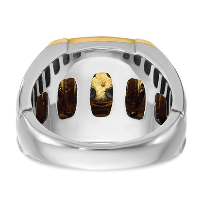10K Two-Tone Ibgoodman Men'S Polished Square Cluster Ring Mounting