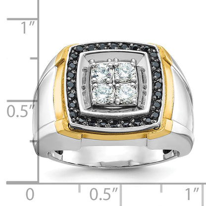 10K Two-Tone Ibgoodman Men'S Polished Square Cluster Ring Mounting
