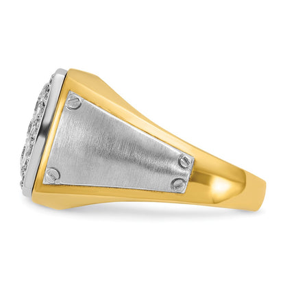 10K Two-Tone Ibgoodman Men'S Polished And Satin Square Cluster Ring Mounting