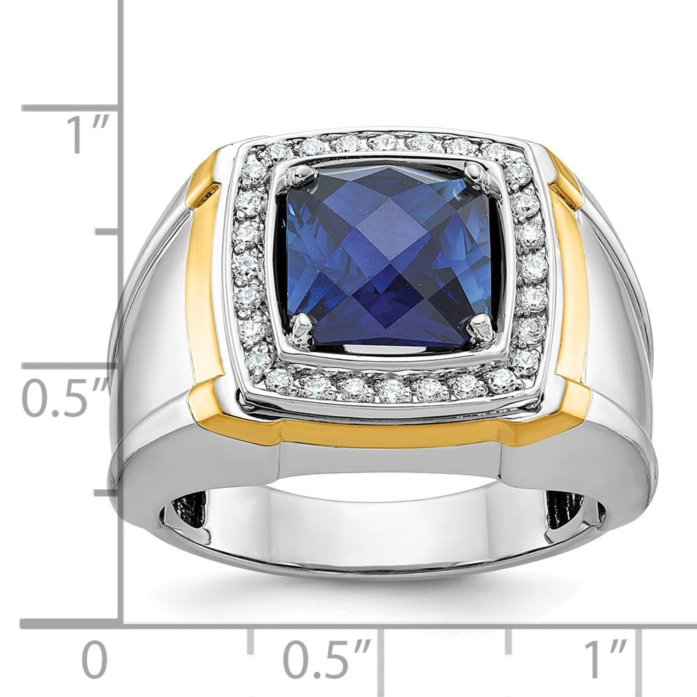 10K Two-Tone Ibgoodman Men'S Polished Gemstone And Diamond Ring Mounting